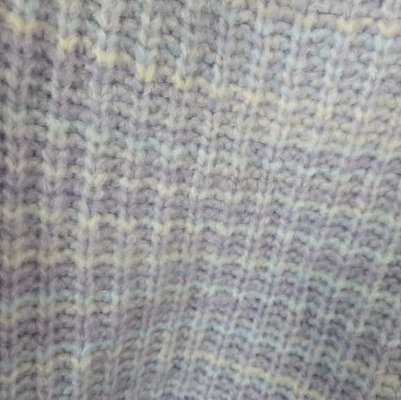 Jessica Simpson Womens Size XS Multicolor Dot Cable Knit Sweater Purple Blue - Picture 2 of 6